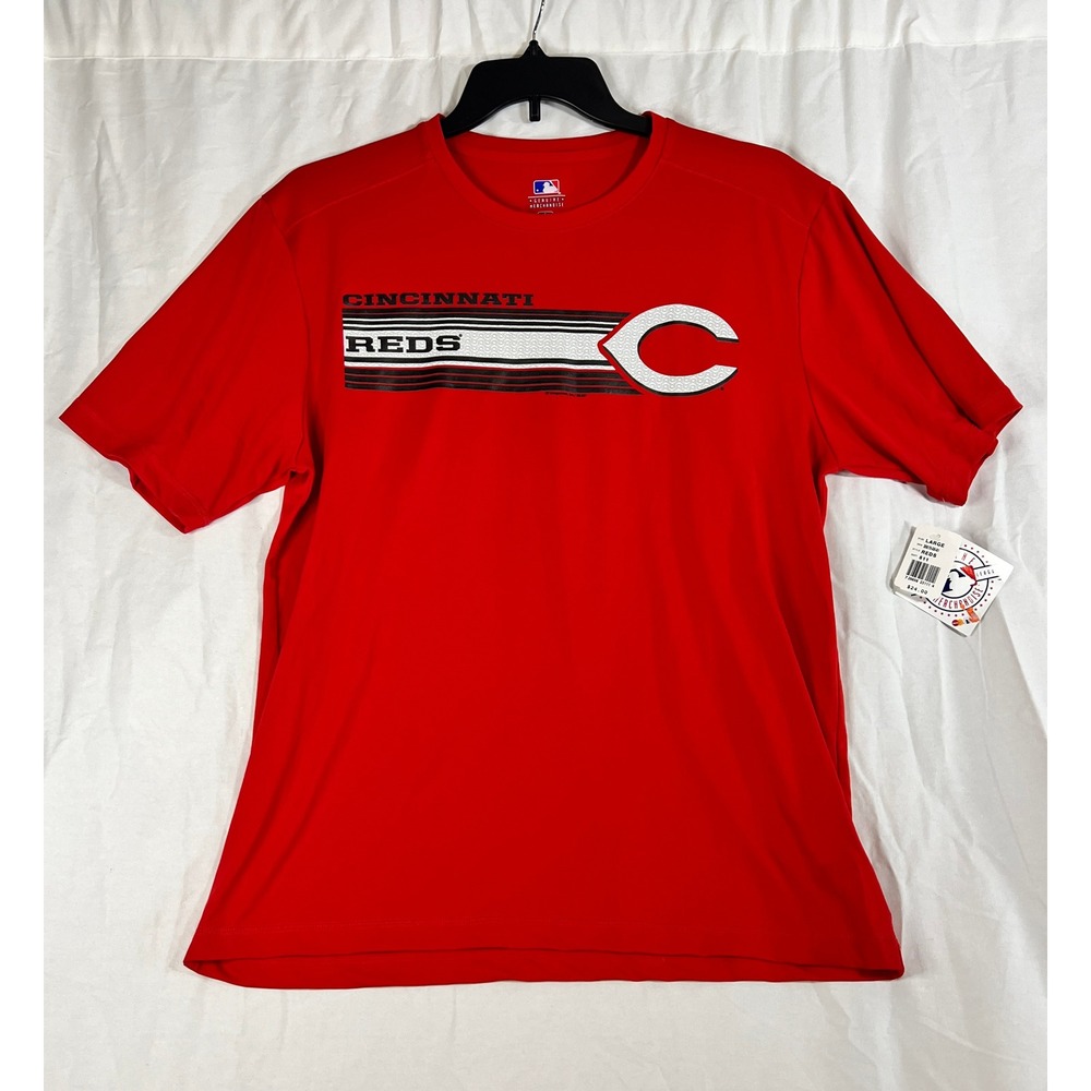 Cincinnati Reds Baseball T Shirt‎ Men Large Red Majestic MLB Genuine Merchandise